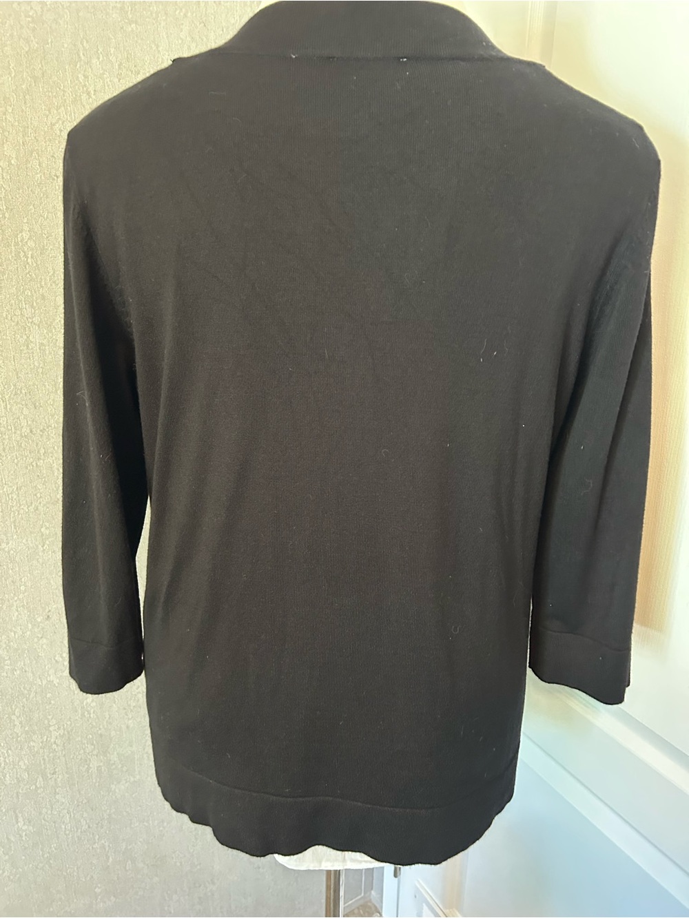Calvin Klein Black Pullover with White Beaded Collar - Picture 4 of 9